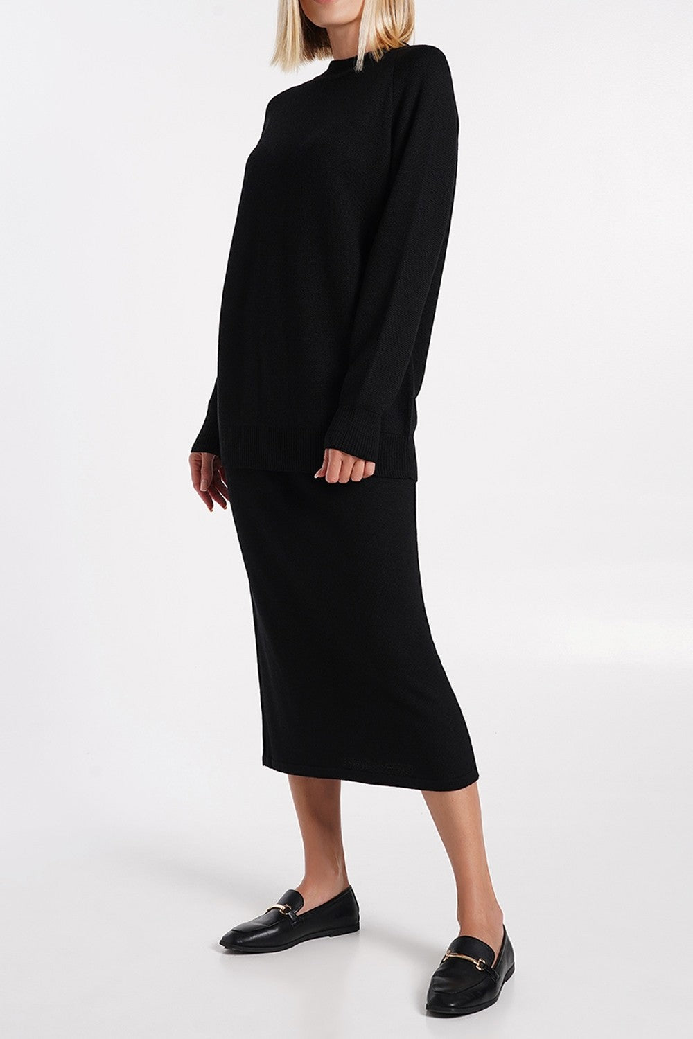 Спідниця із зовні мериносу Freyja UP-00002624 black Giulia