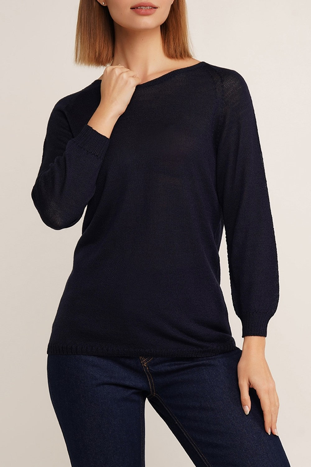 Джемпер із вовни Freyja KNT UP-00002740 navy Giulia