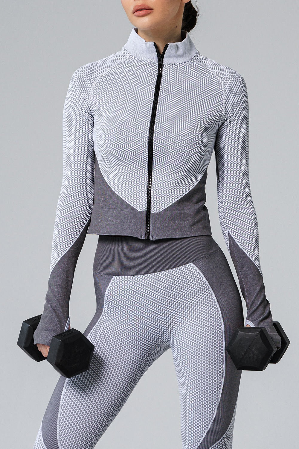 Спортивная кофта на молнии Sport Fit UP-00003505 white/grey