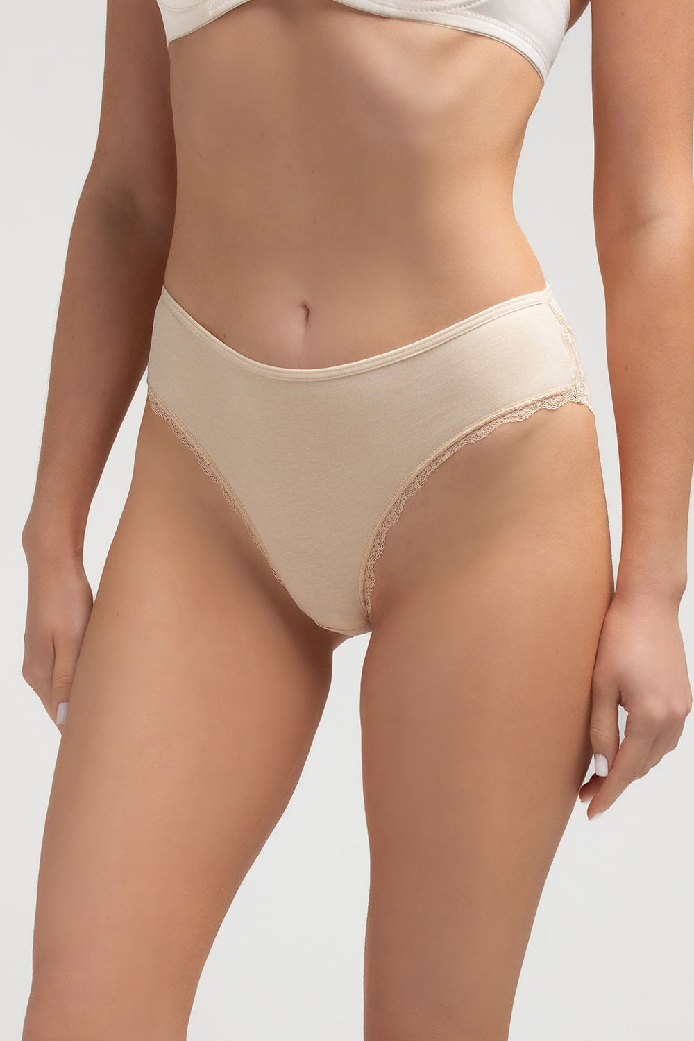 Бавовняні трусики сліпи Lady lace UP-00002731 beige