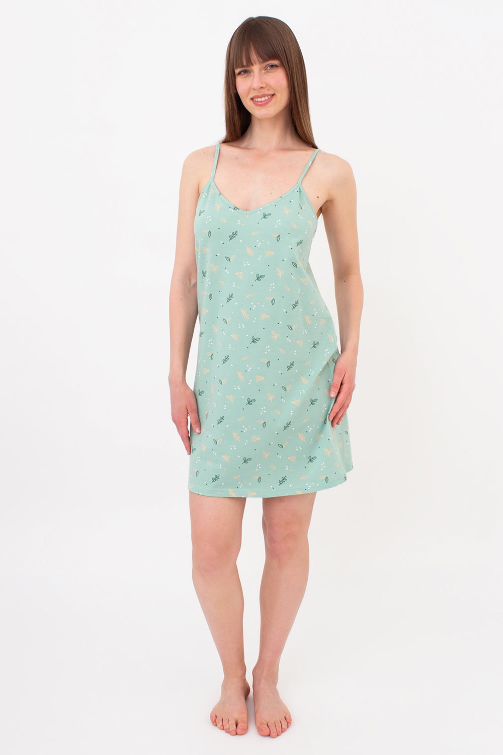 Ночная сорочка с принтом Serene Greens UP-00002846 muted mint