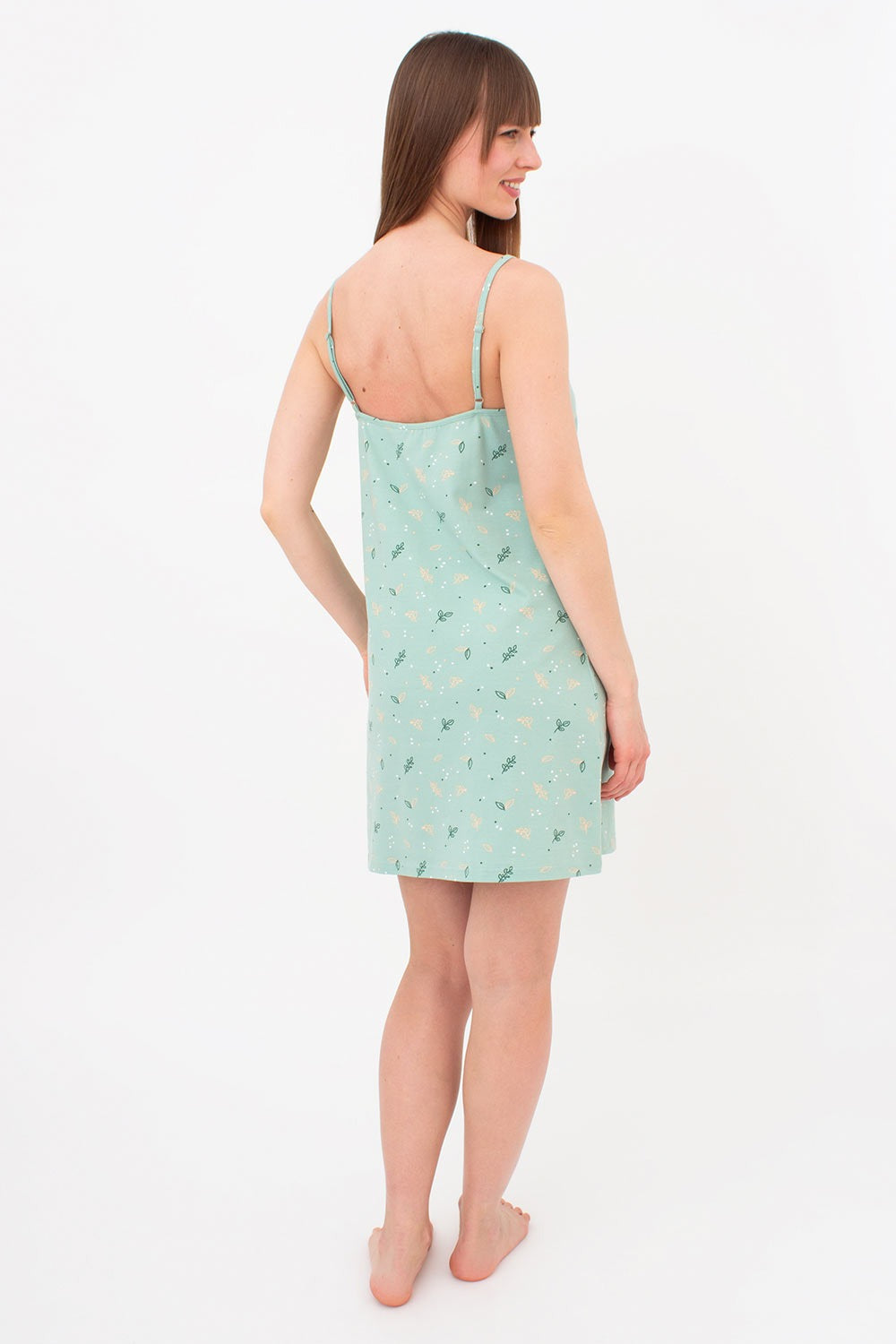 Ночная сорочка с принтом Serene Greens UP-00002846 muted mint