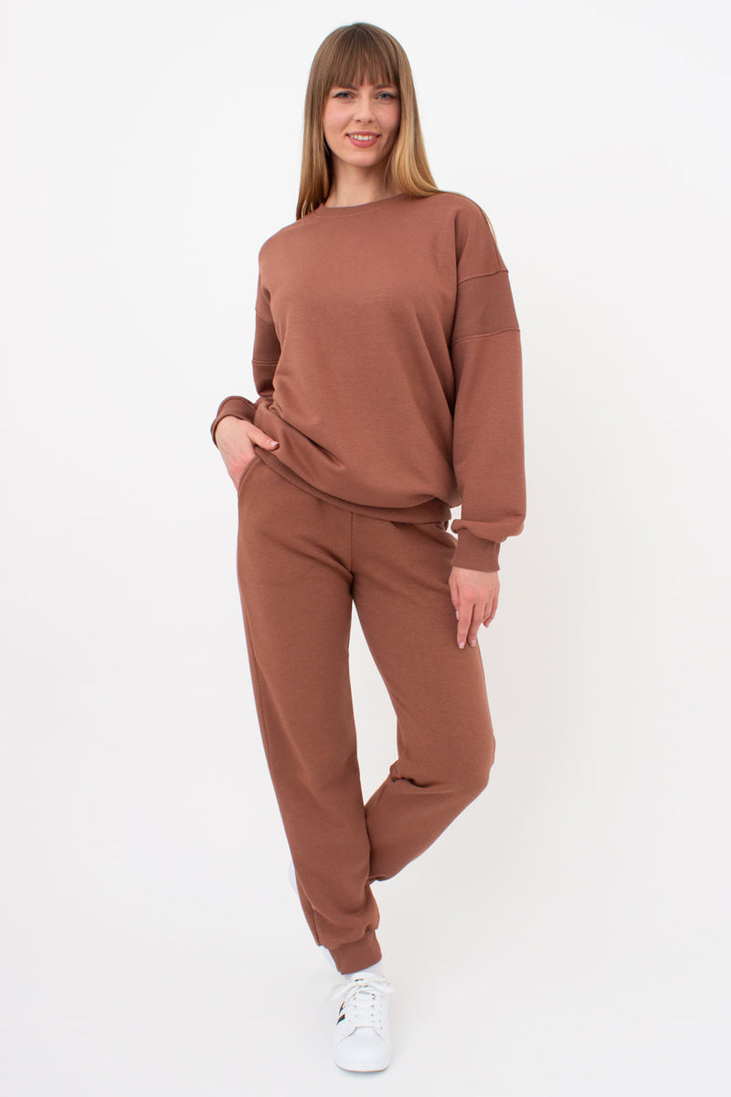 Хлопковые брюки-джоггеры Street Style UP-00002723 cappuccino