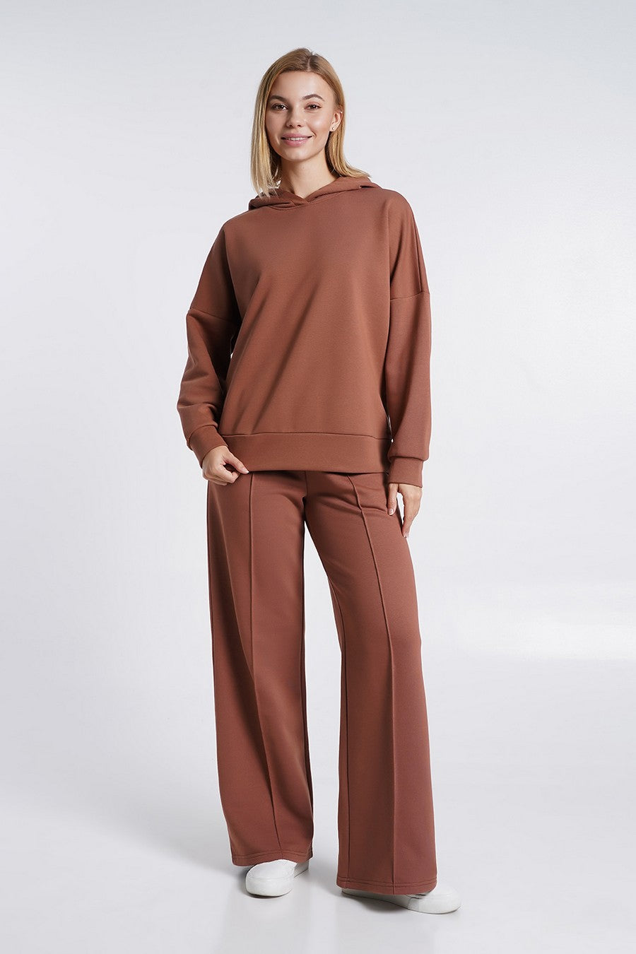 Бавовняне худі з капюшоном Street Style UP-00002728 cappuccino