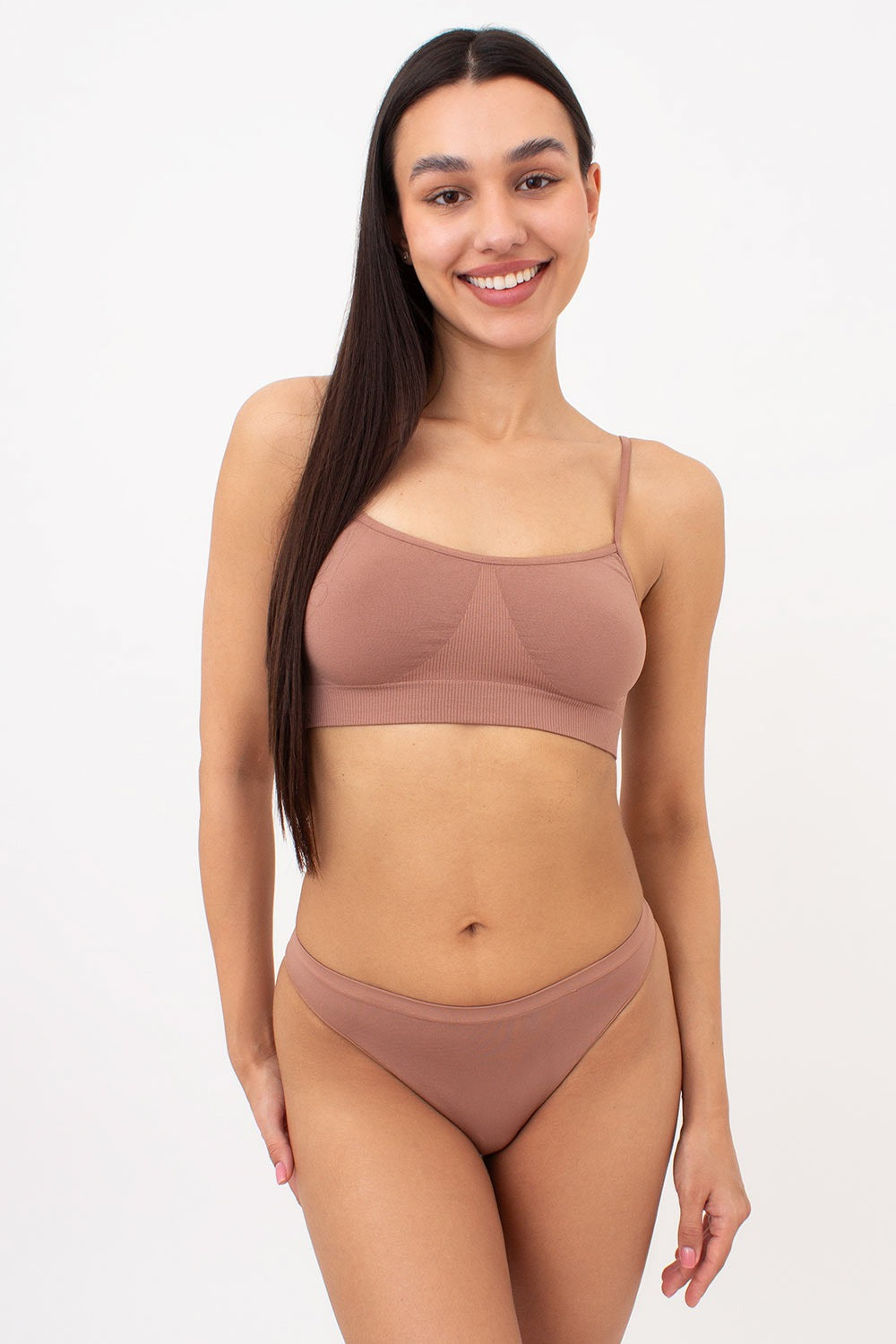 Бесшовные трусики стринг String Briefs Color UP-00000423 mokko