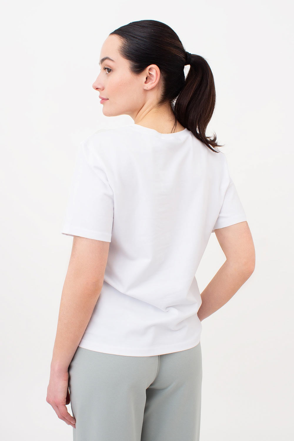 Бавовняна футболка з принтом UP-00000077 white/palm print