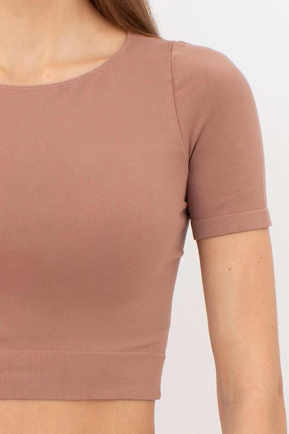 Кроп-топ с коротким рукавом Crop T-Shirt UP-00000403 mokko