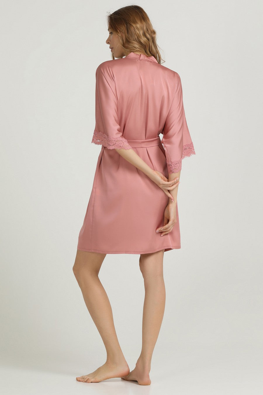 Халат з мереживом Helena UP-00000581 antique rose