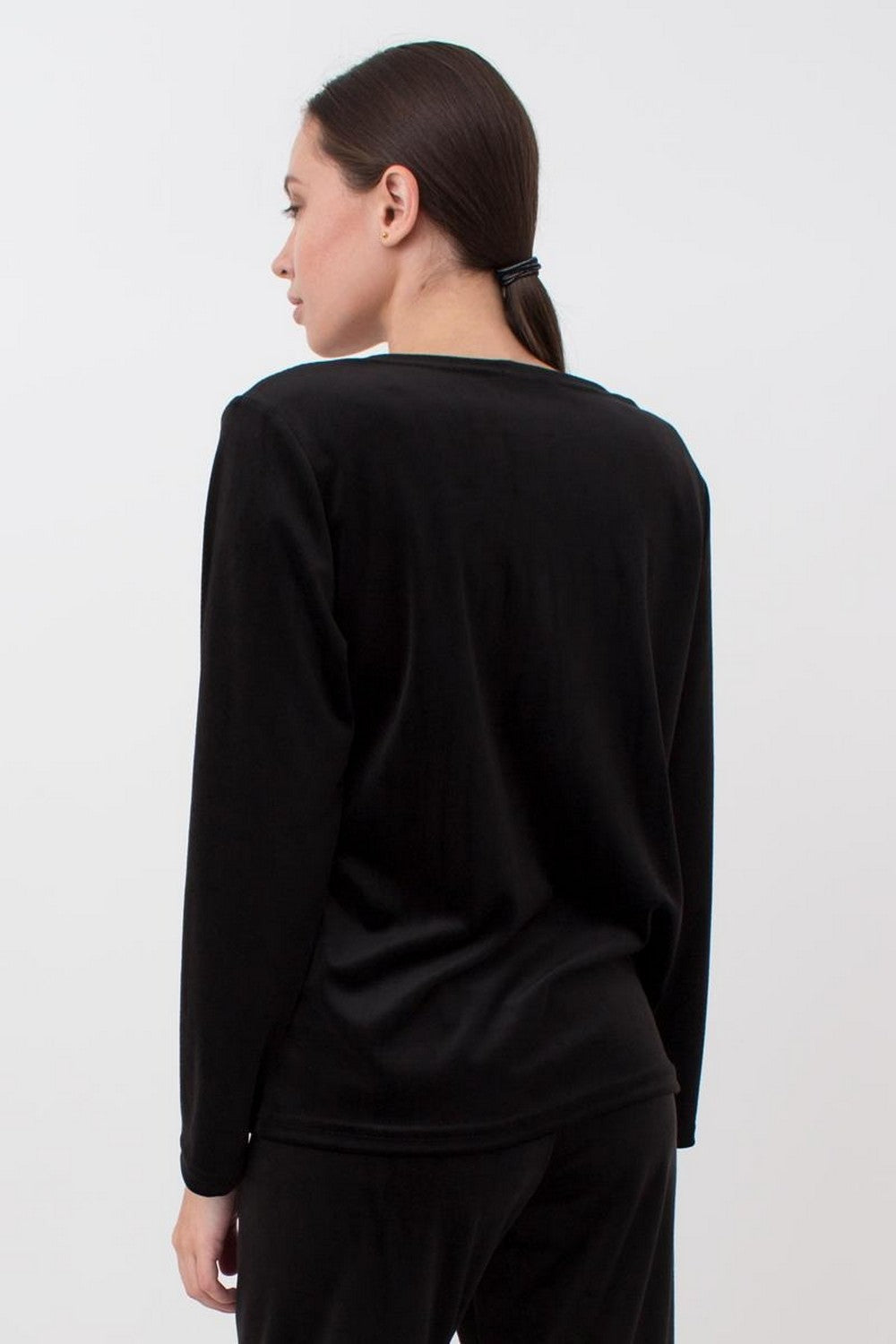 Домашня кофта з мереживом Soft Winter UP-00000889 black