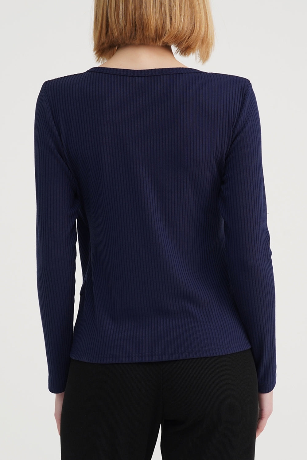 Кофта на запах RIB UP-00001569 navy Giulia