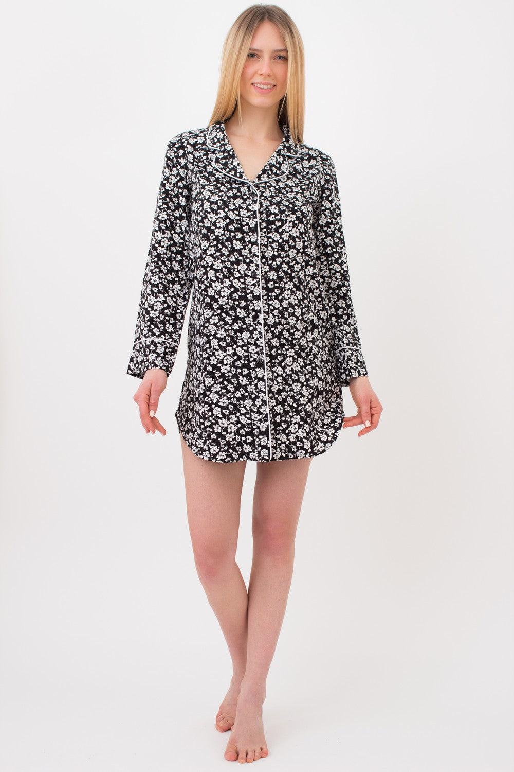 Сорочка с цветочным принтом Wildflowers UP-00002161 black