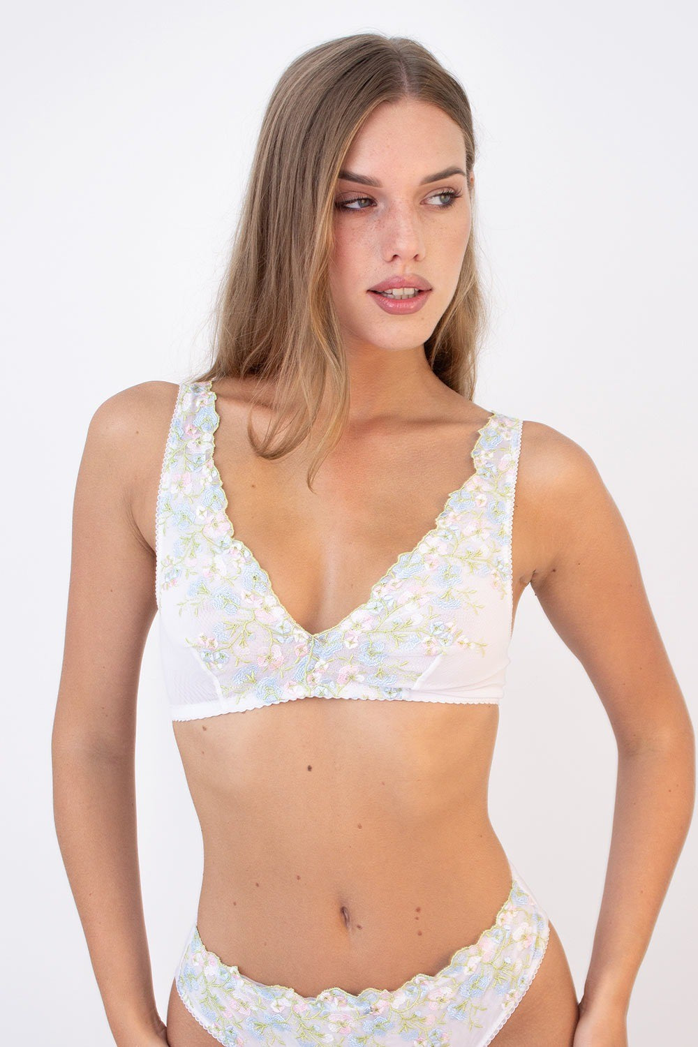 Бралет без косточек Olympia UP-00002420 white/blue