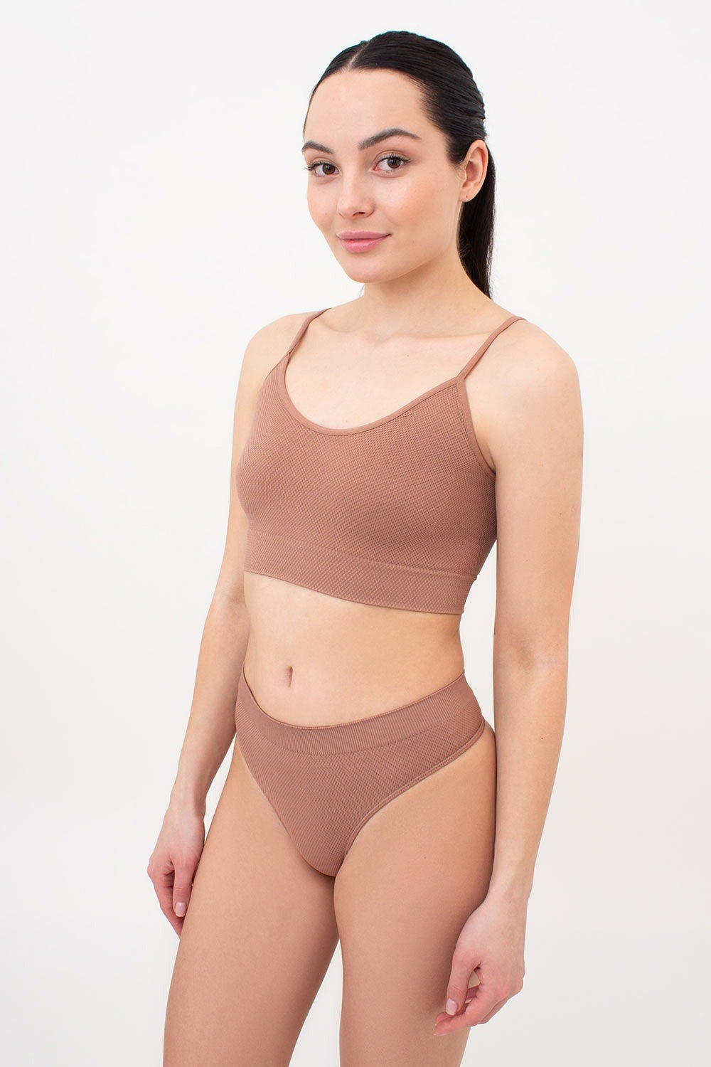 Фактурные трусики стринг String Briefs Grain UP-00002897 mokko