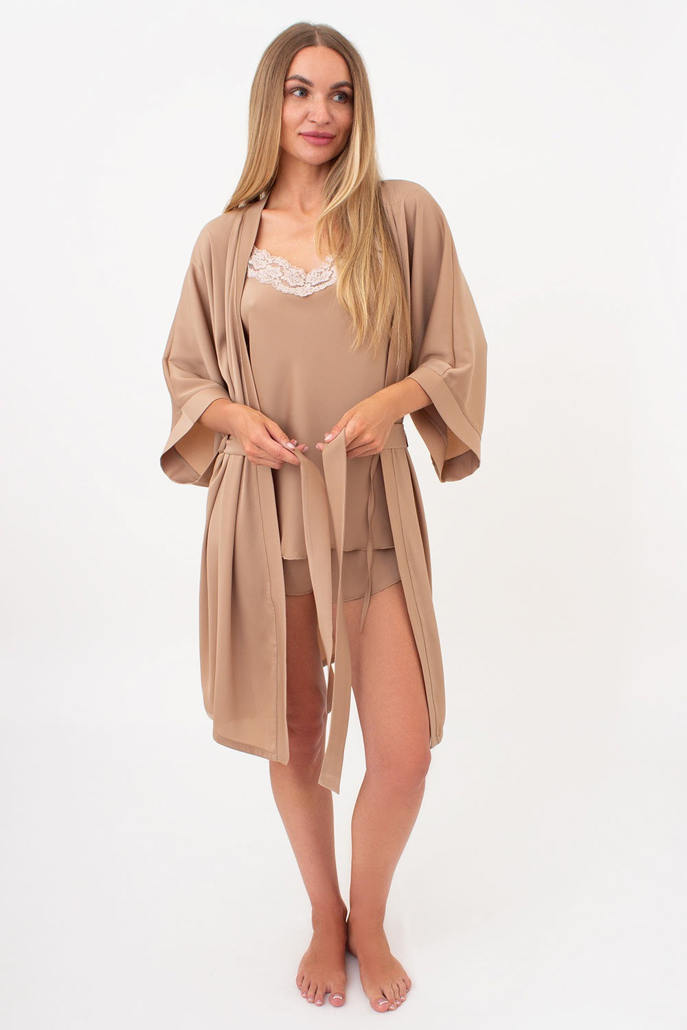 Халат с широкими рукавами Creme Fold UP-00002952 creamy beige