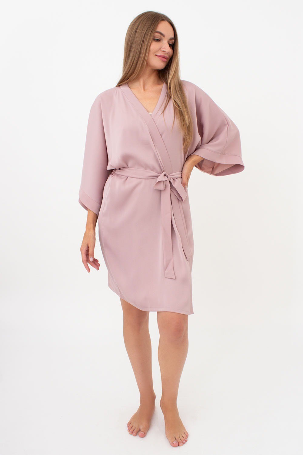 Халат с широкими рукавами Creme Fold UP-00002952 soft rose