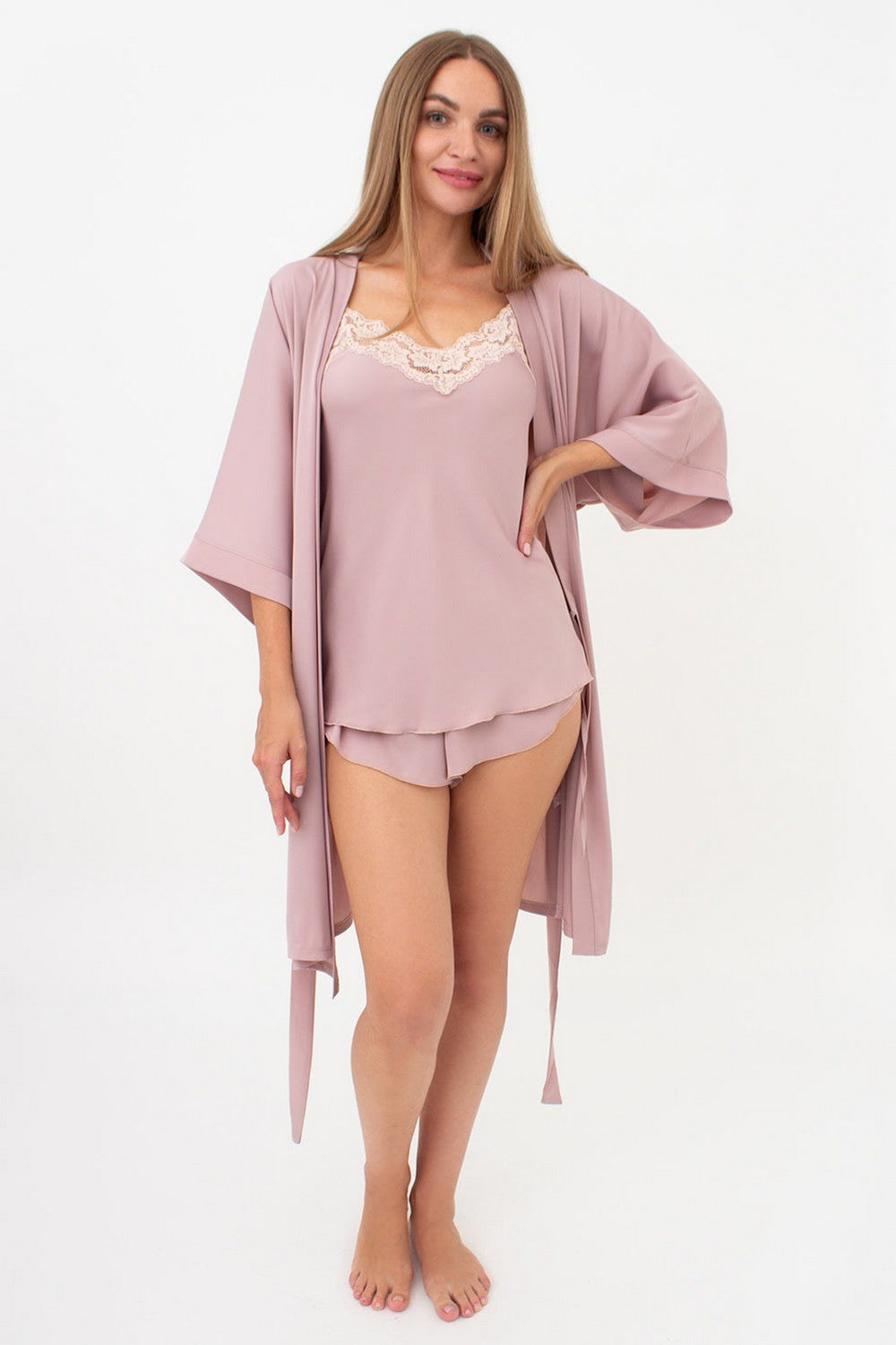 Халат с широкими рукавами Creme Fold UP-00002952 soft rose