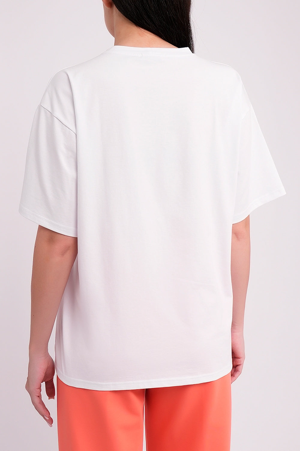 Футболка з бавовни UP-00002988 white/letter print Giulia