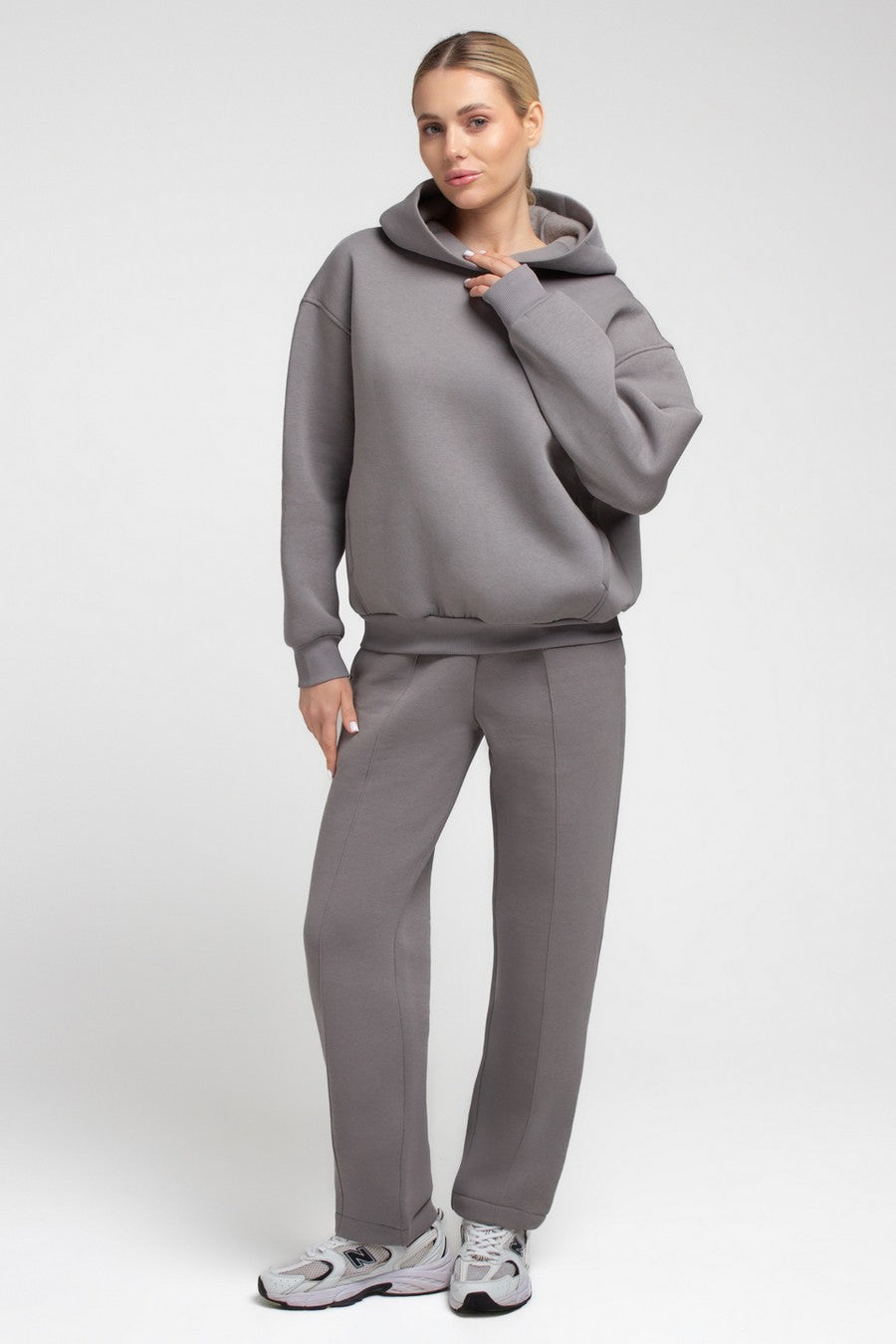 Хлопковый костюм с начесом UP-00003153 steel grey
