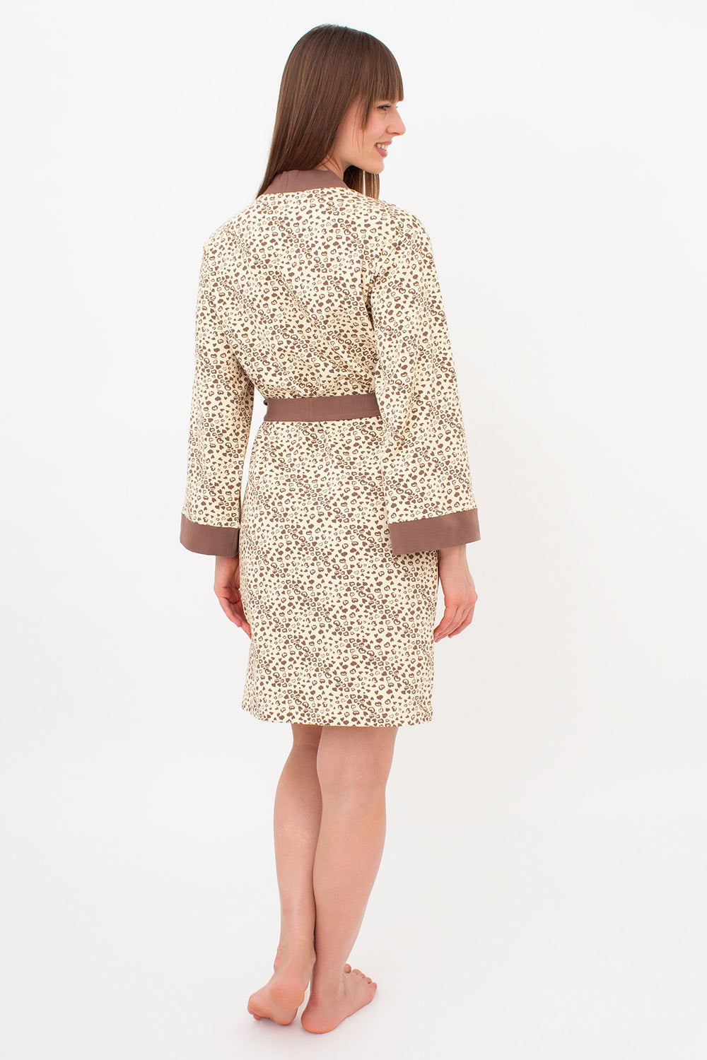 Халат из хлопка Whisper Hearts UP-00002806 pale yellow/brown hearts