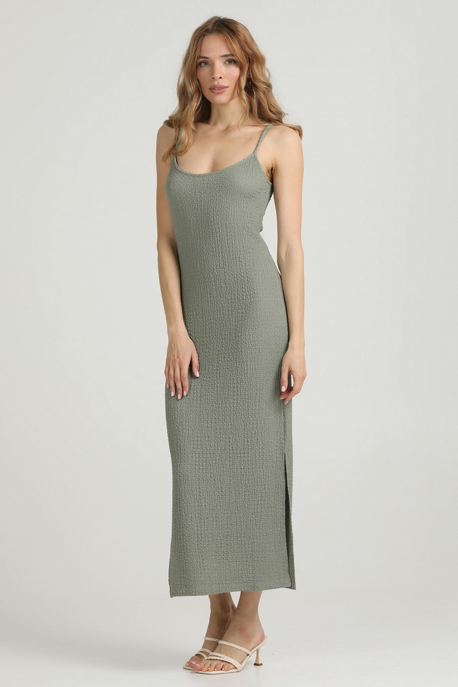 Платье из жатой ткани Whispered Folds UP-00002903 mint green