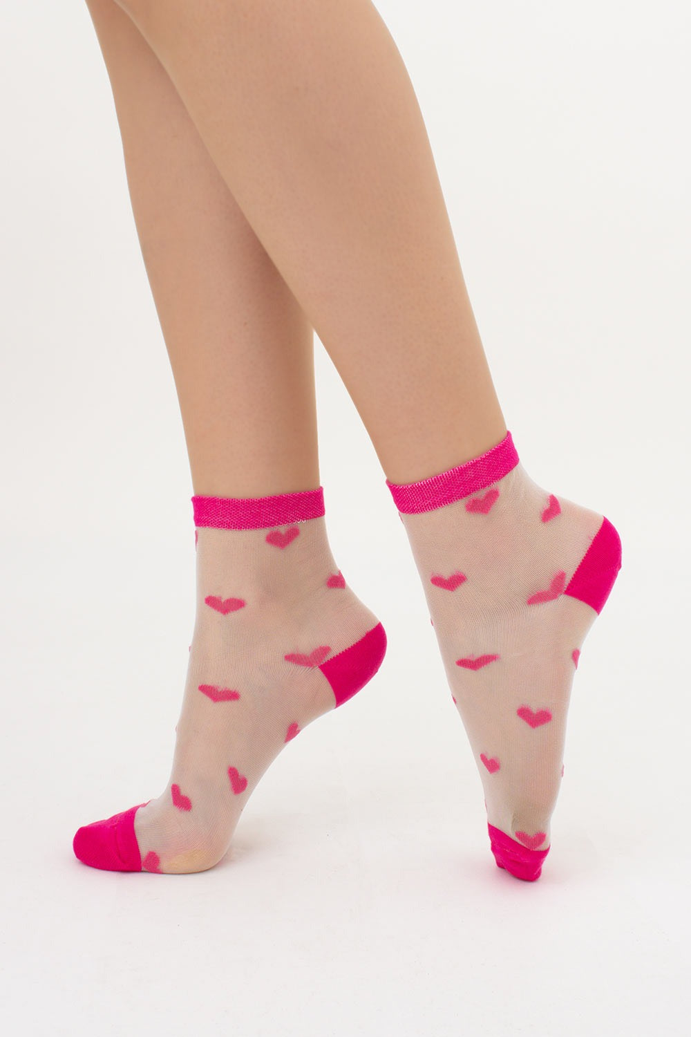 Прозорі шкарпетки із серцем WS2 CRISTAL 074 UP-00002891