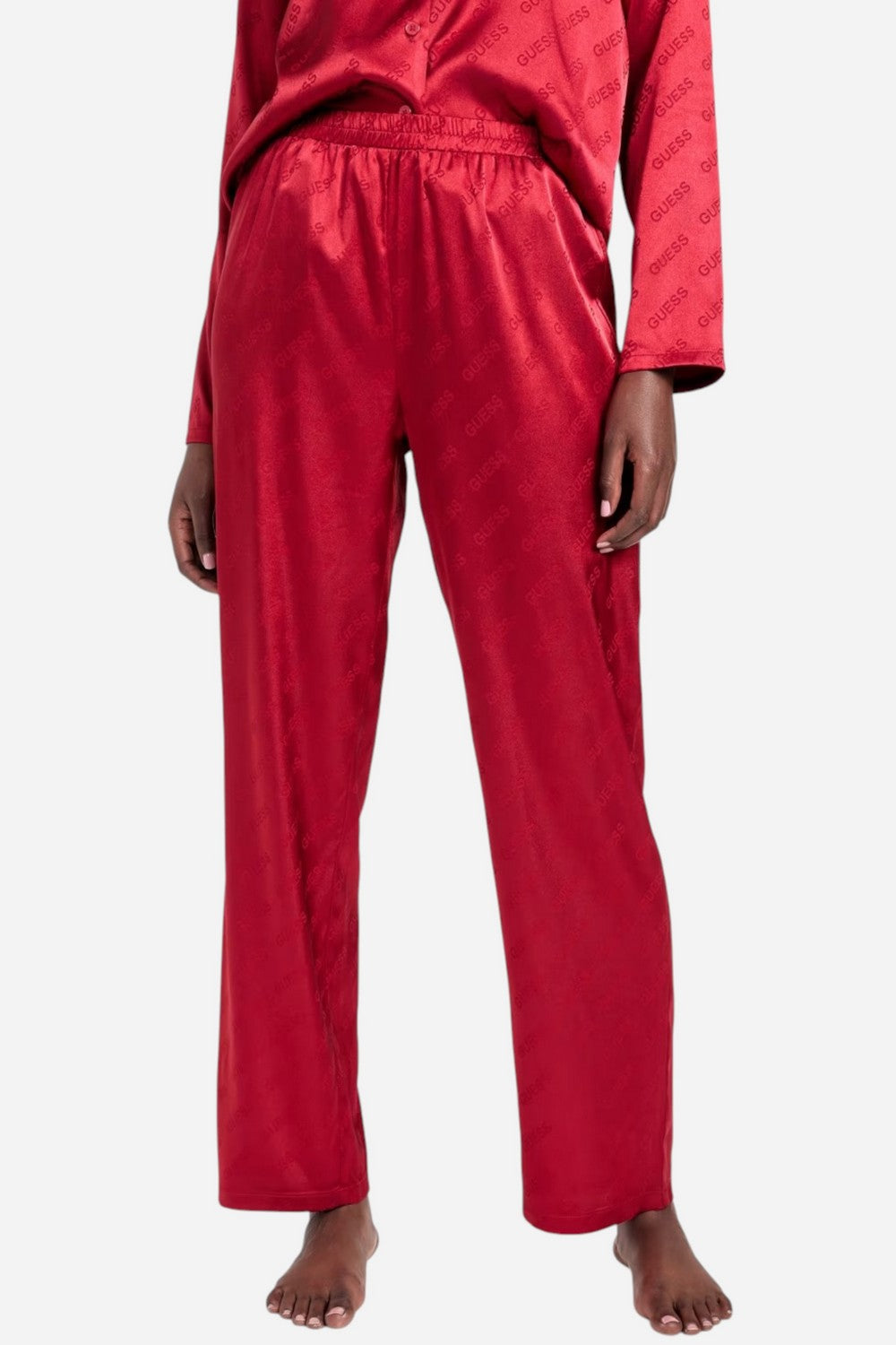Атласная пижама с брюками 622968102 red