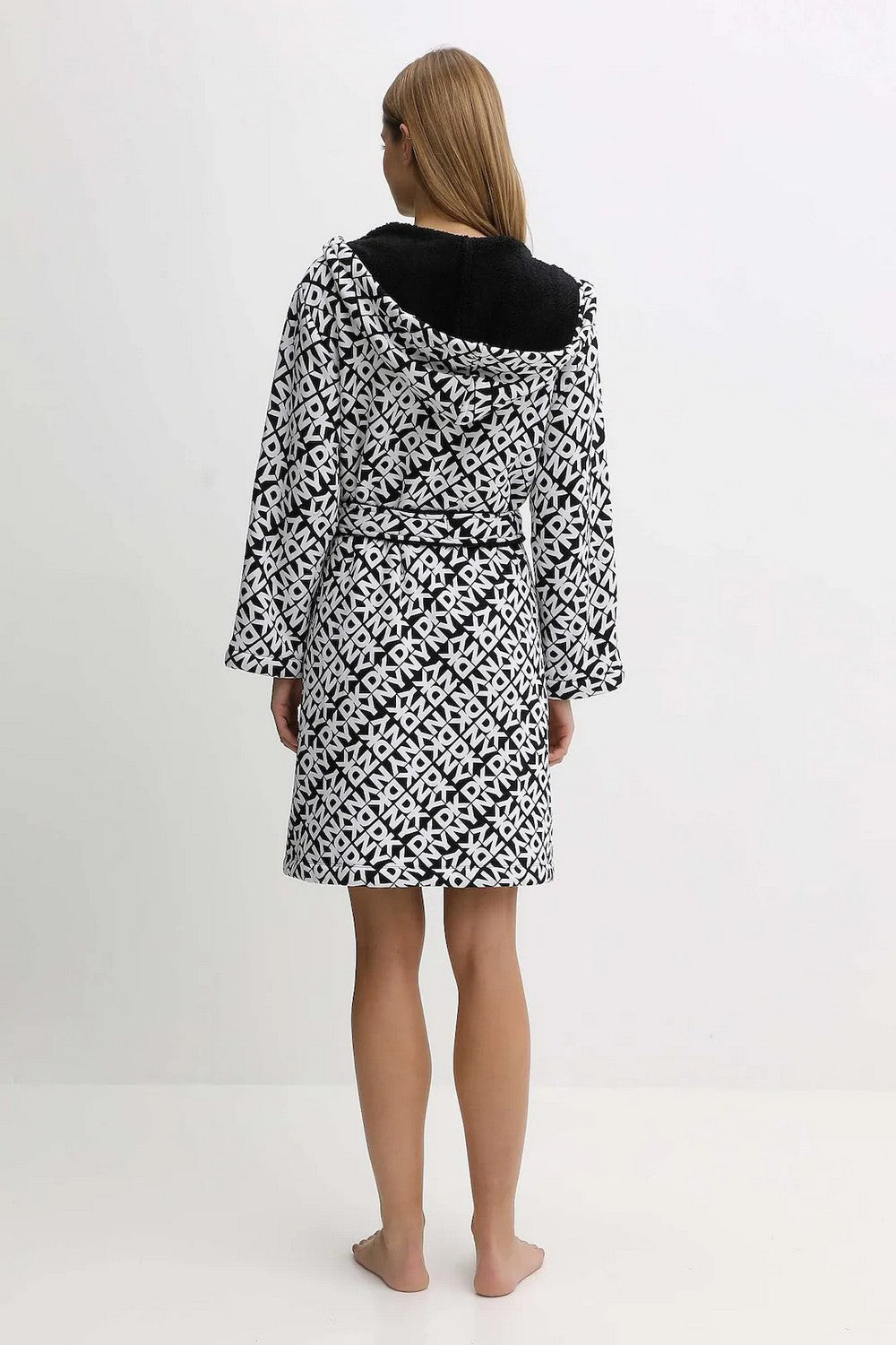 Халат с капюшоном YI00065 007 black print