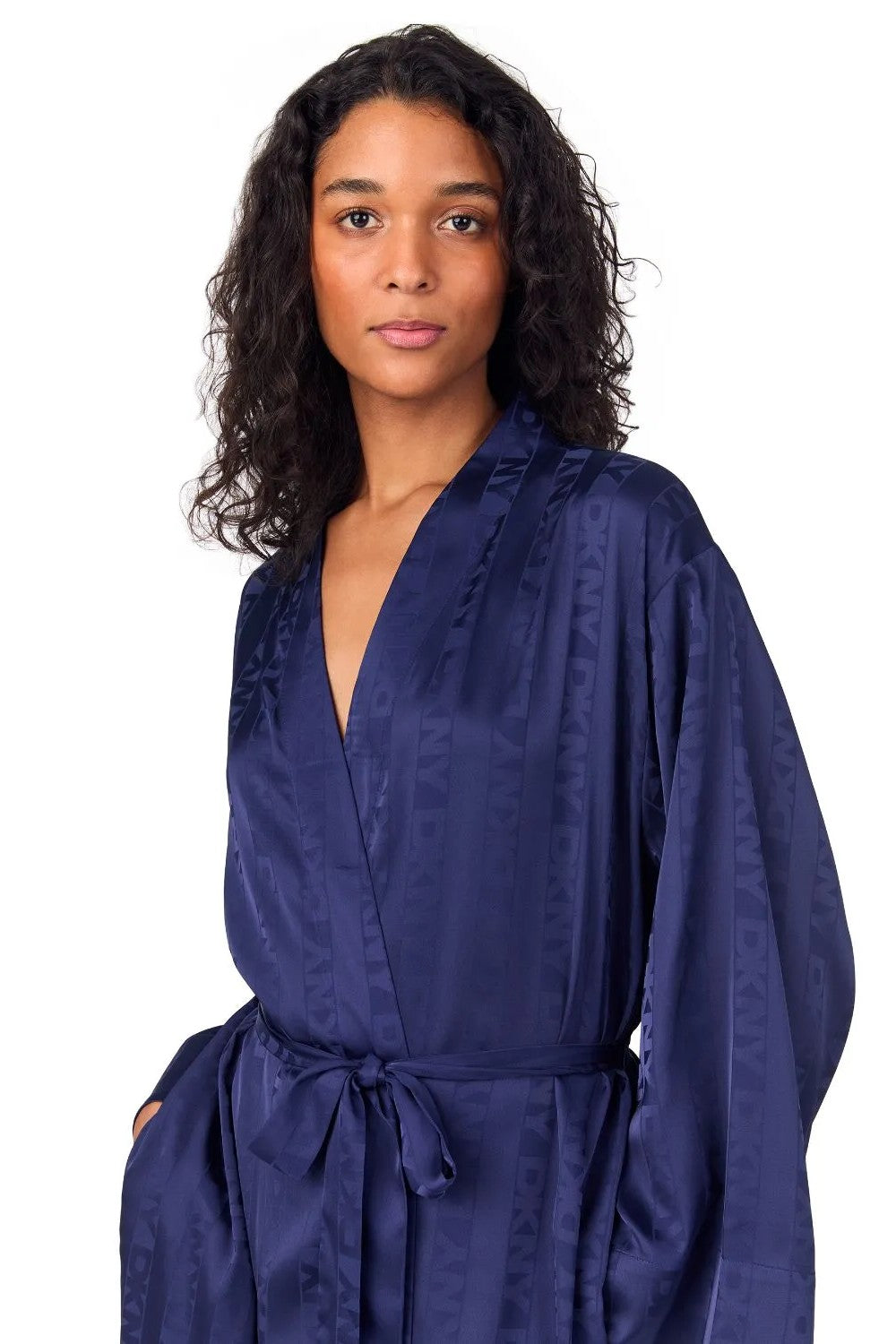 Атласный халат YI70081 407 stripe