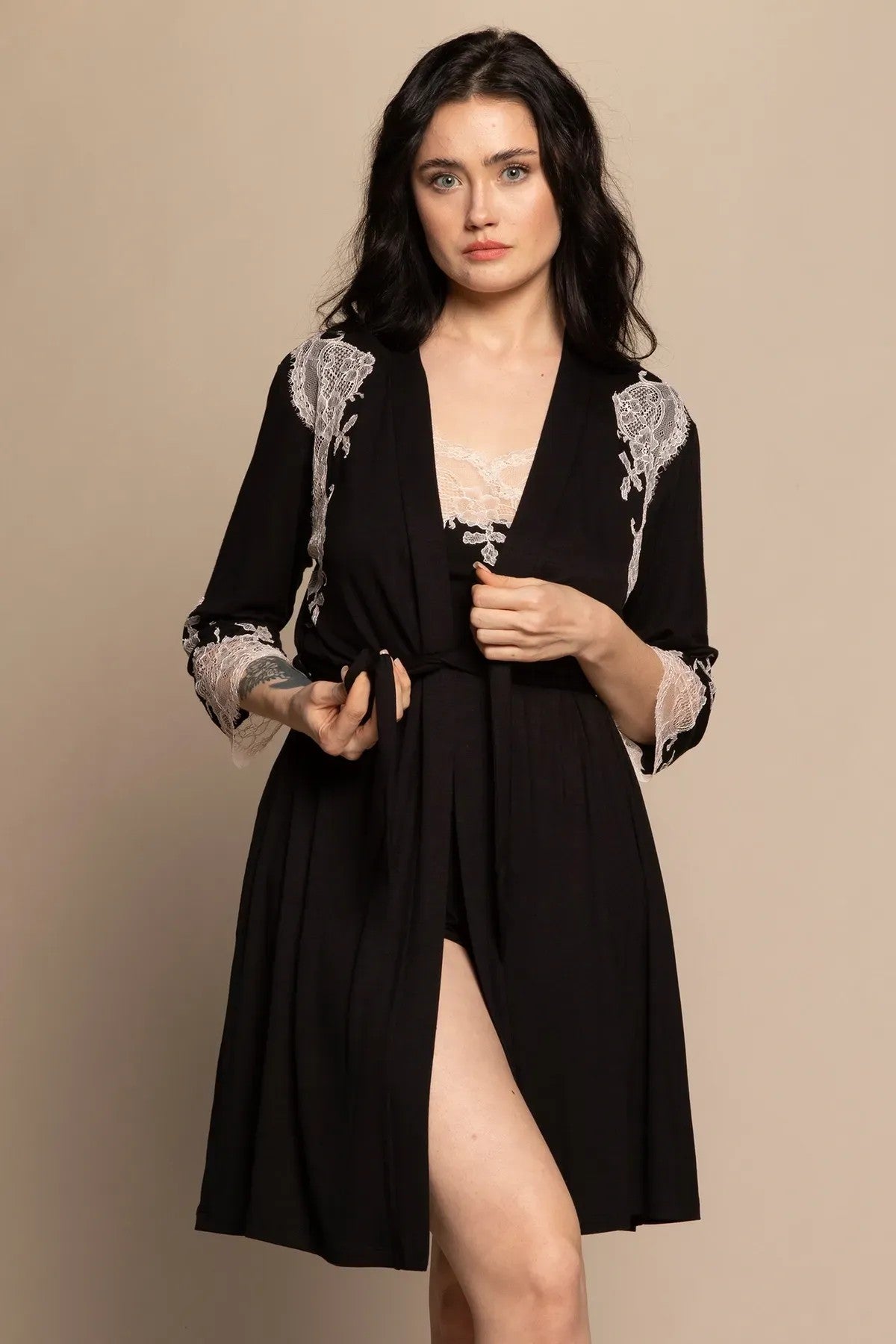 Халат из бамбука 03161O/1 black