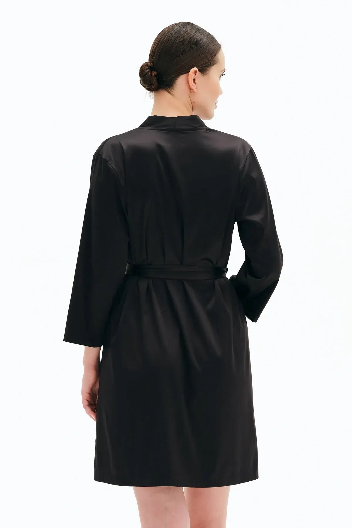 Халат из шелксатина S03200 black