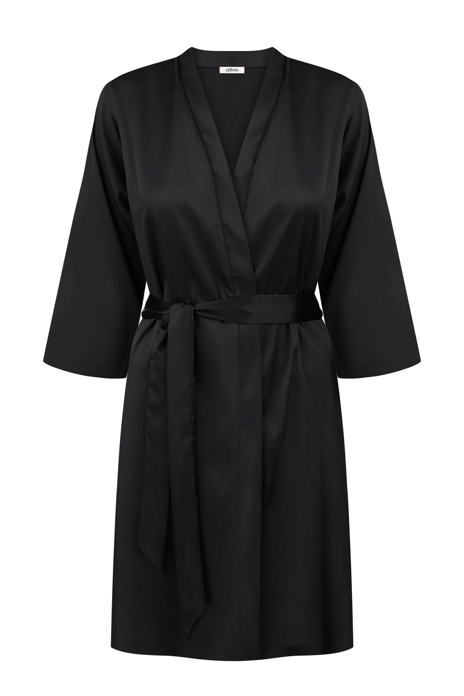 Халат из шелксатина S03200 black