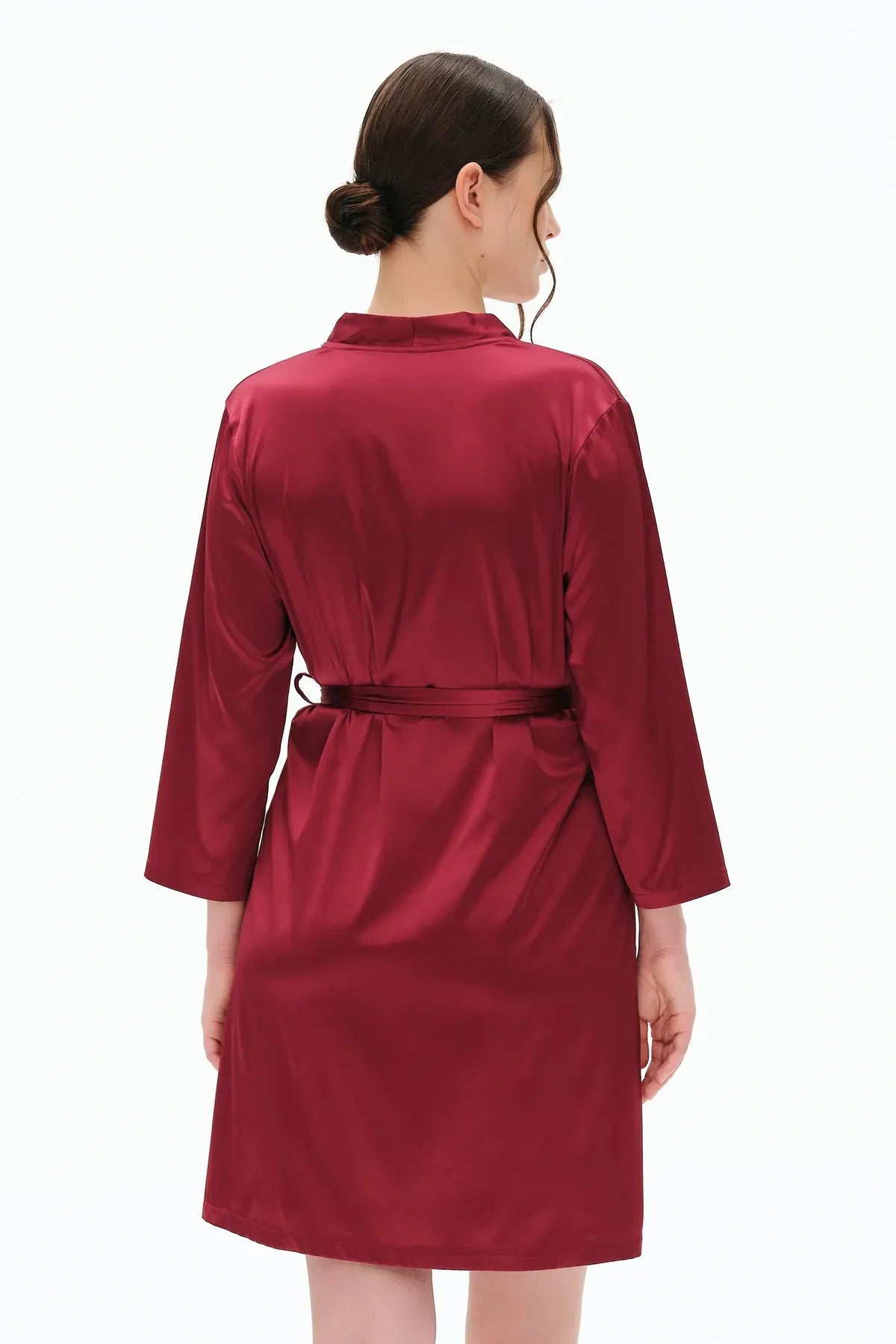 Халат из шелксатина S03200 bordo