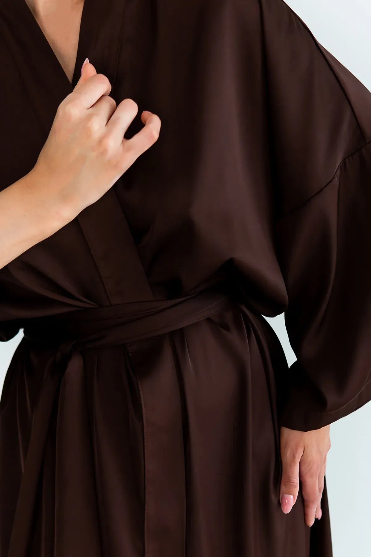 Шелковый халат-кимоно Coffee SH0035-08-04