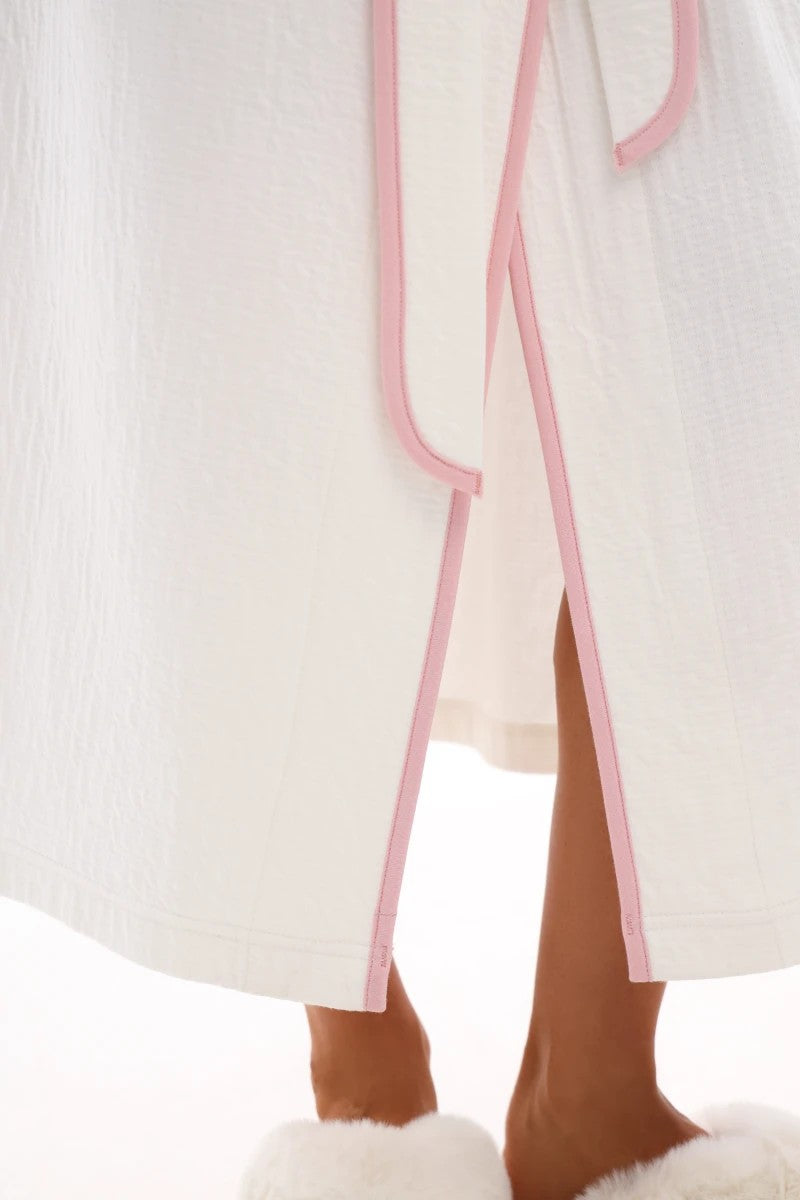 Вафельный халат с кантом 25079