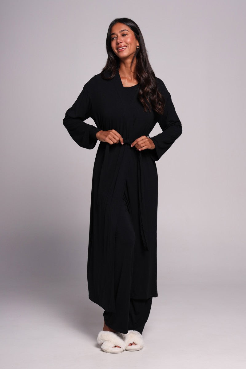 Халат из микромодала 25159 black