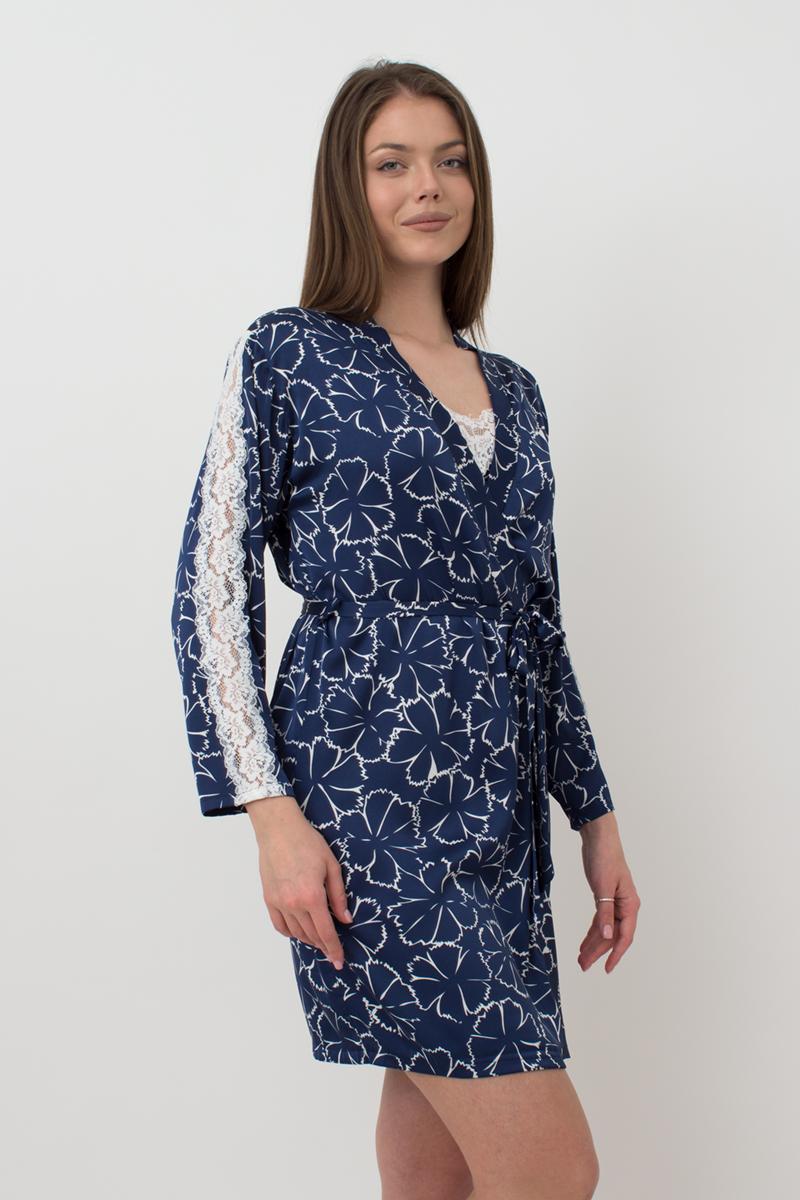 Халат с принтом Tiziana 7327/051 UP-00001682 navy/white clove