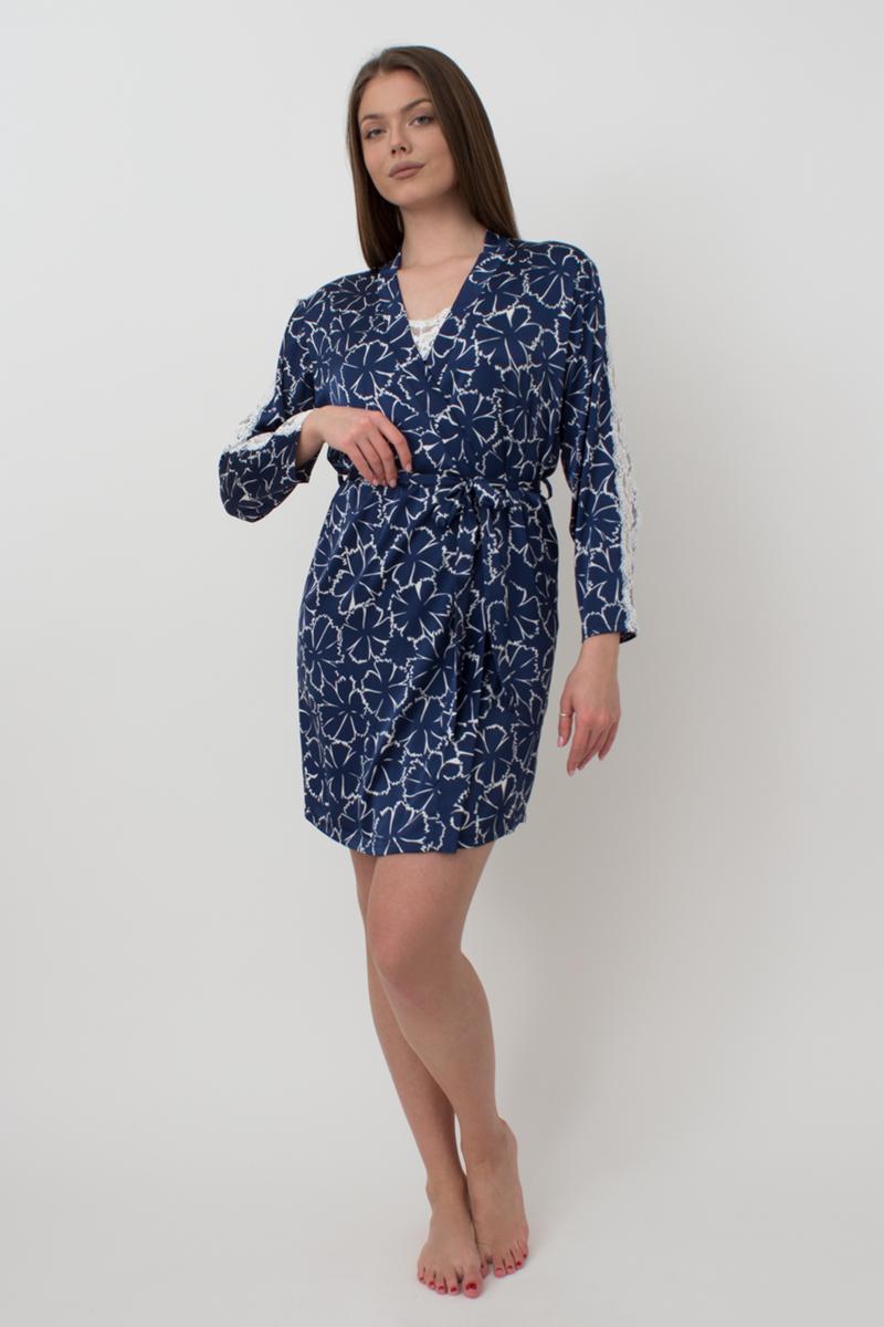 Халат с принтом Tiziana 7327/051 UP-00001682 navy/white clove