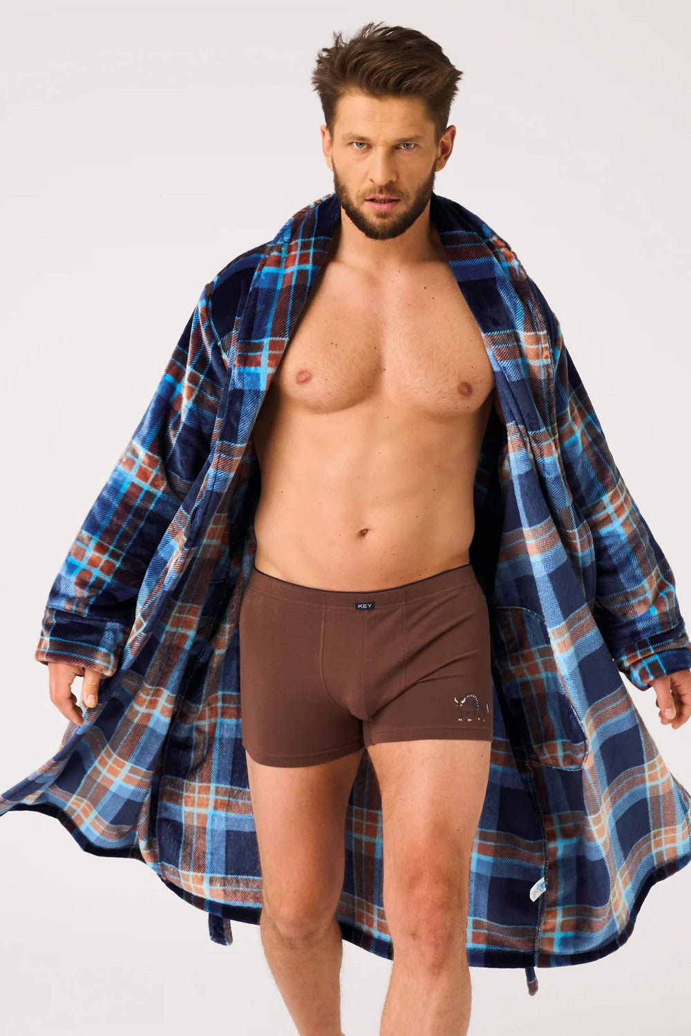 Мужской халат в клетку MGL 431 multi