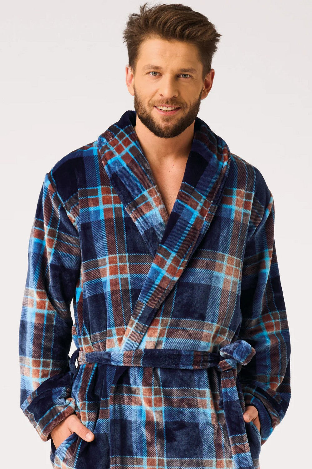 Мужской халат в клетку MGL 431 multi