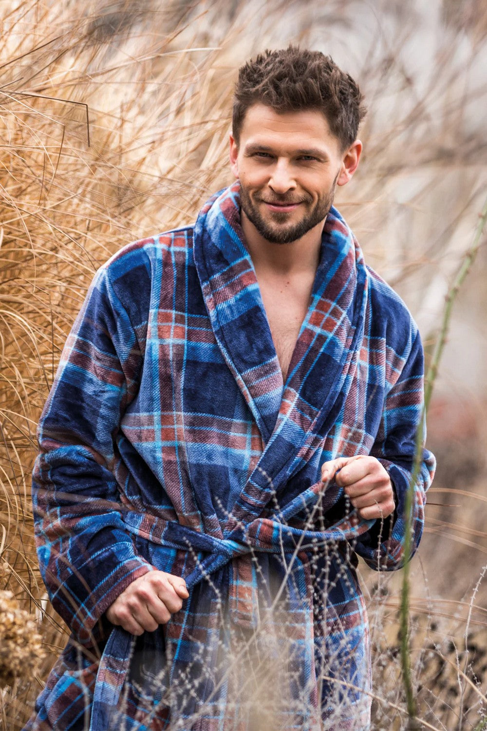 Мужской халат в клетку MGL 431 multi