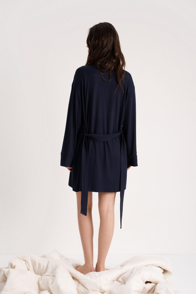 Халат из вискозы LP-048 Kate dark blue