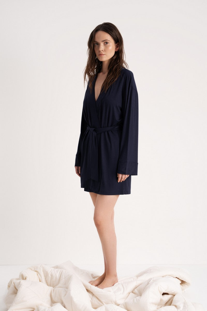 Халат из вискозы LP-048 Kate dark blue