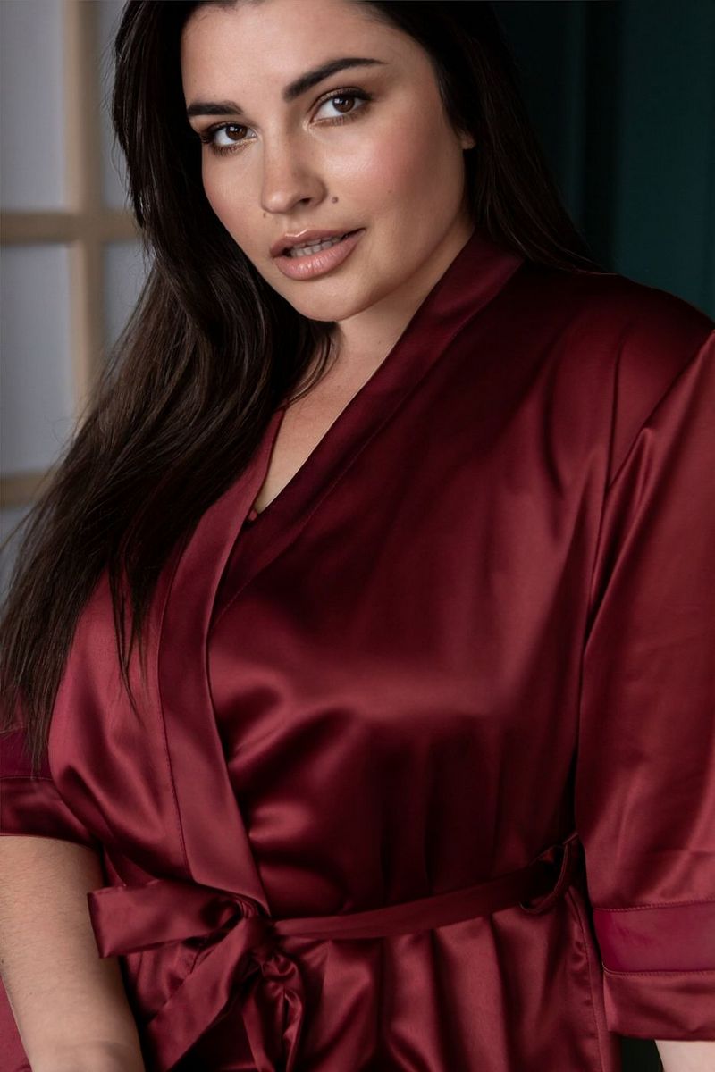 Халат с сеткой Хб1092 bordo