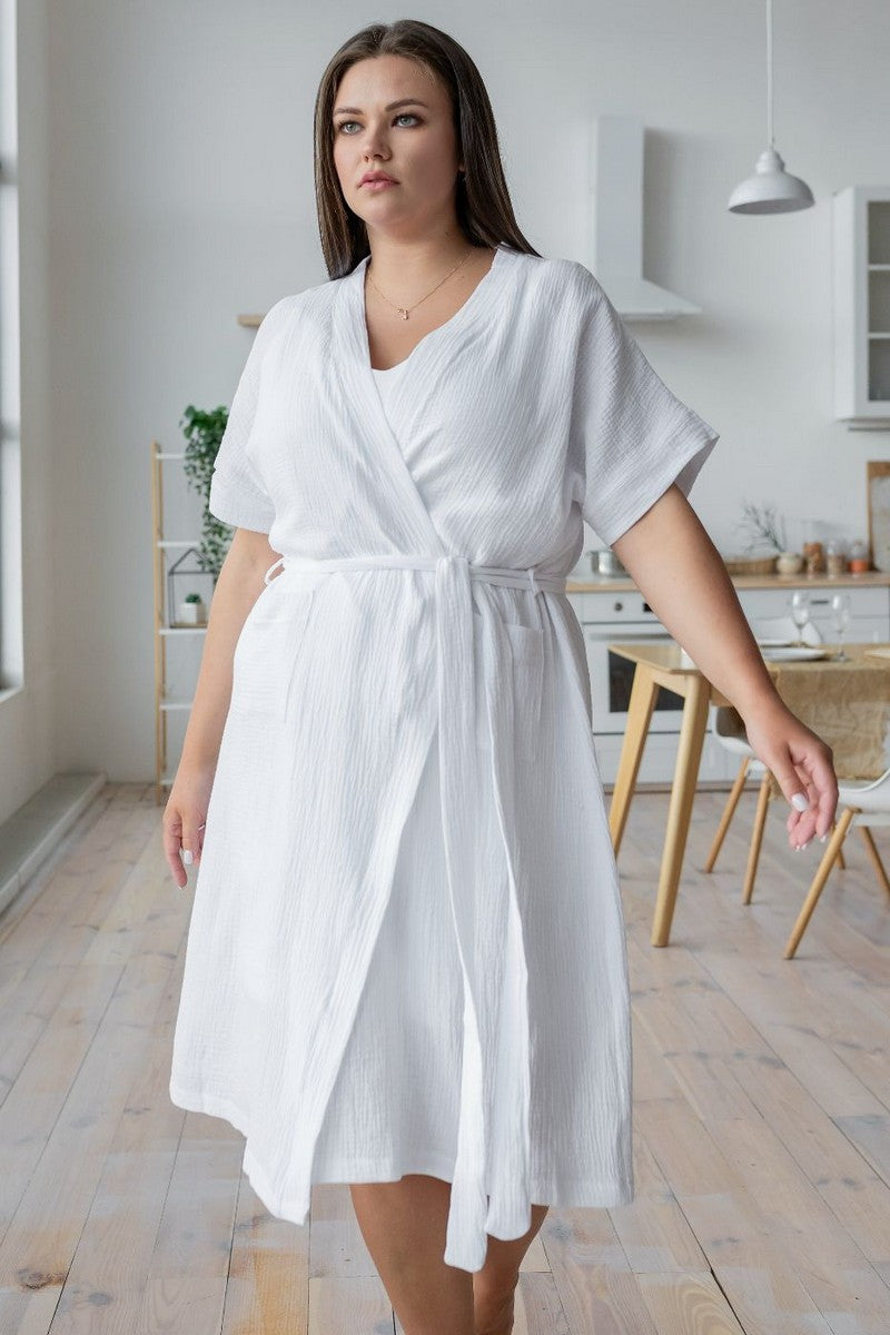 Халат из муслина Хб1806 white