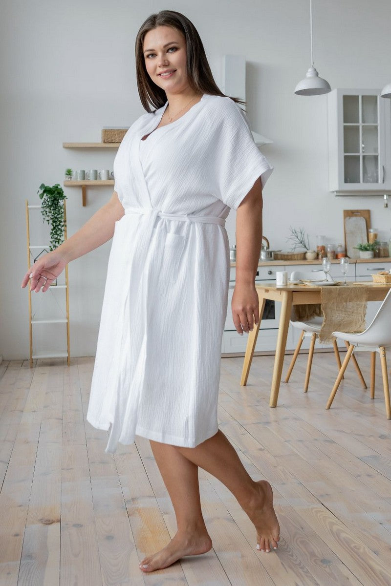 Халат из муслина Хб1806 white