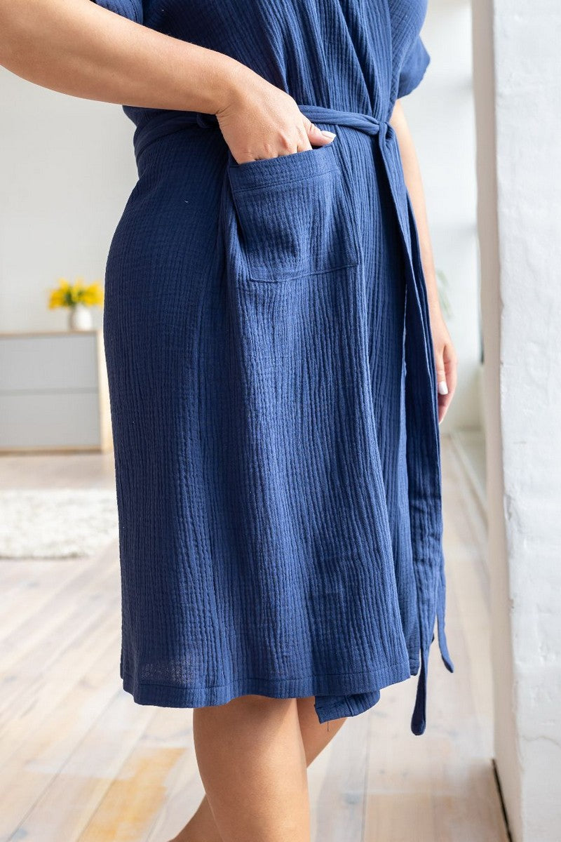 Халат из муслина Хс1806 blue