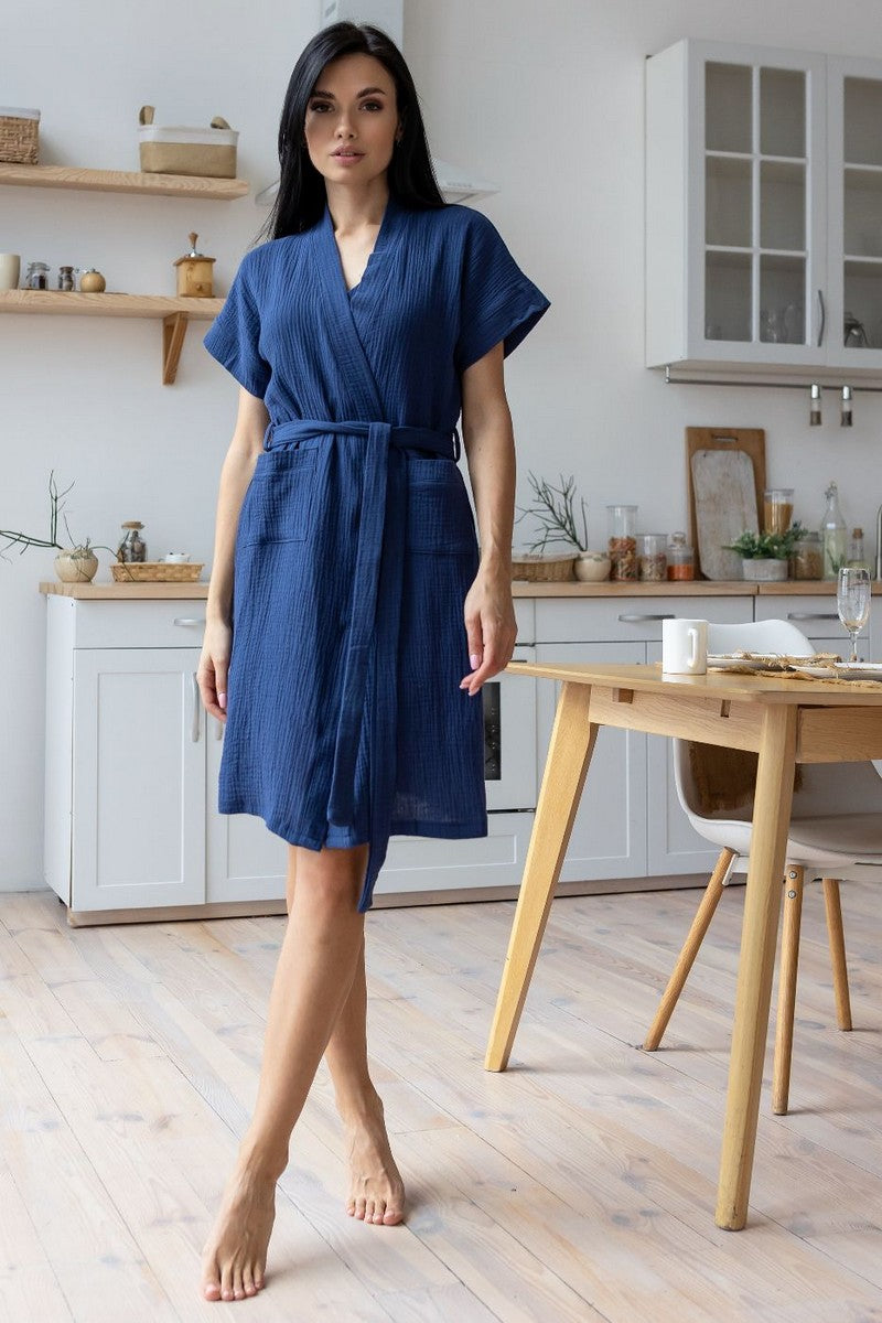 Халат из муслина Хс1806 blue