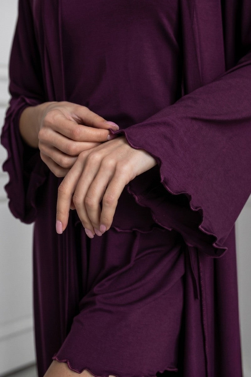 Халат з віскози Хсл044 plum MiaNaGreen тканина