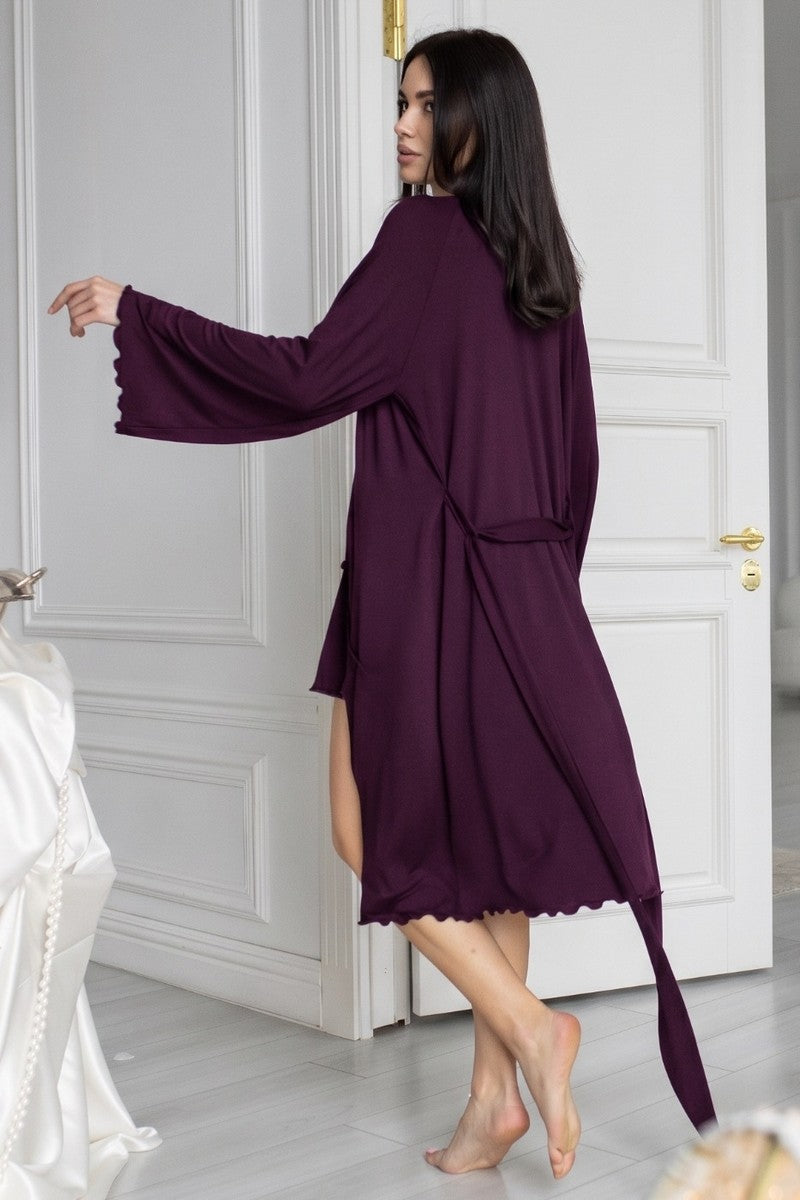 Халат з віскози Хсл044 plum MiaNaGreen спина