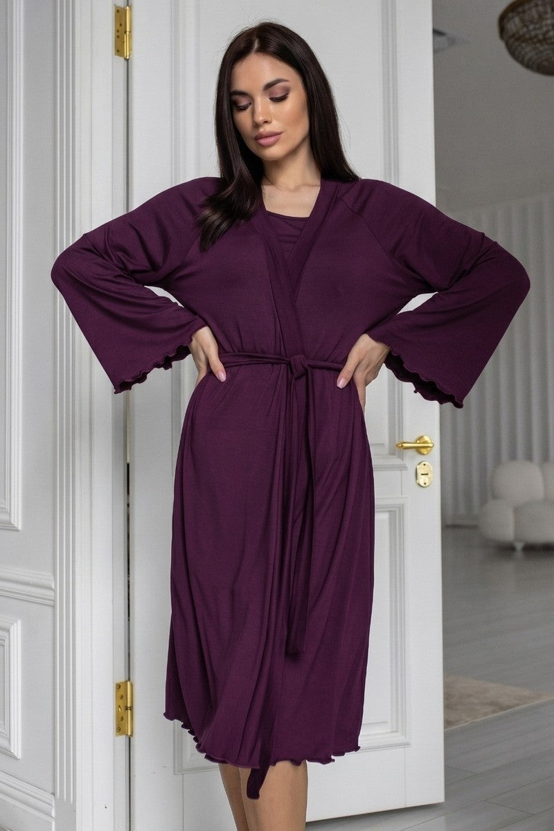 Халат з віскози Хсл044 plum MiaNaGreen